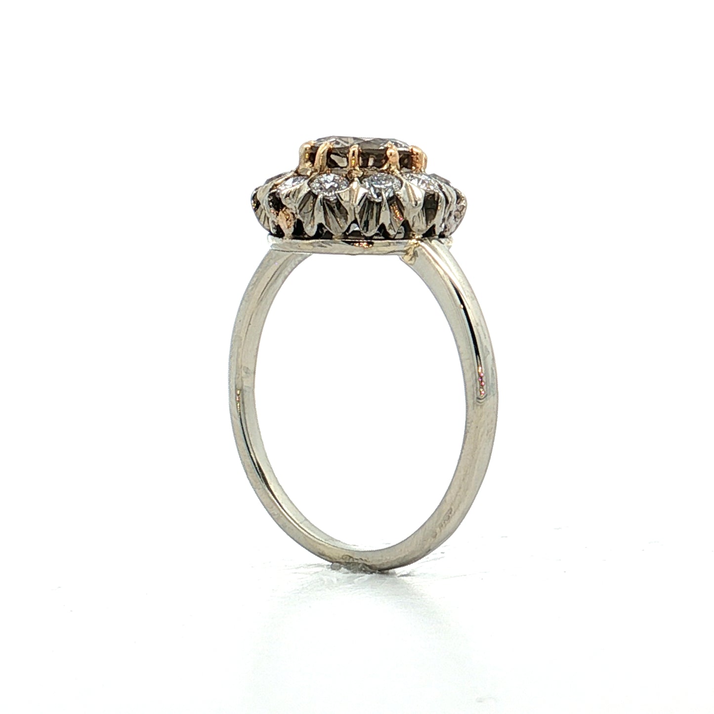 .84 Vintage Retro Diamond Cluster Engagement Ring 14k