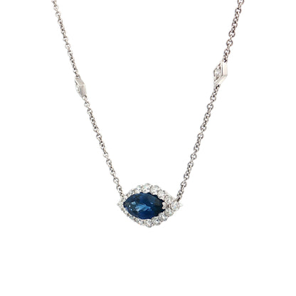 2.62 Marquise Sapphire Pendant Necklace 18k