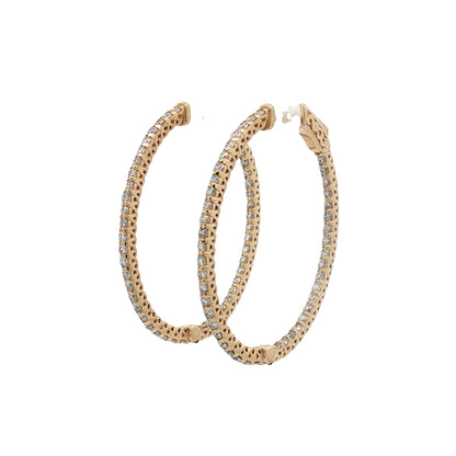 1.43 Diamond Inside-Out Oval Hoop Earrings 14k
