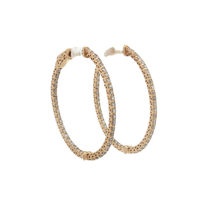 1.43 Diamond Inside-Out Oval Hoop Earrings 14k