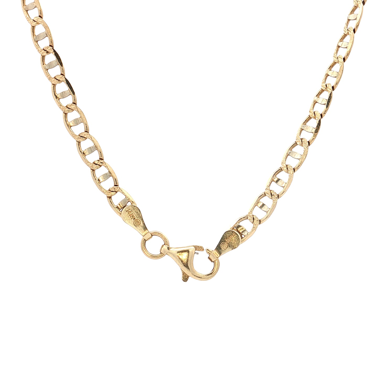 18" Mariner Oval Link Chain Necklace 14k Yellow Gold