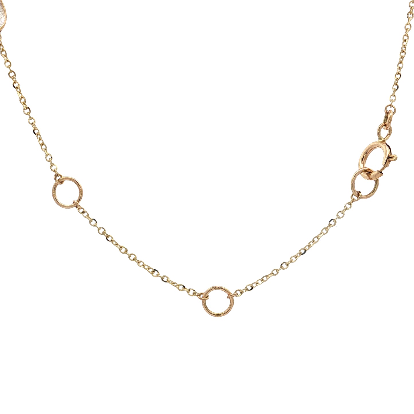 5.95 Oval Cut Moonstone Necklace 14k Yellow Gold