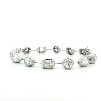 8.04 Mixed Diamond Cut Bracelet 18k White Gold