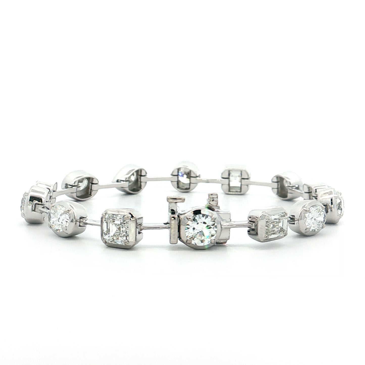 8.04 Mixed Diamond Cut Bracelet 18k White Gold