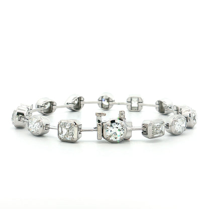 8.04 Mixed Diamond Cut Bracelet 18k White Gold