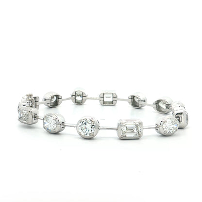 8.04 Mixed Diamond Cut Bracelet 18k White Gold