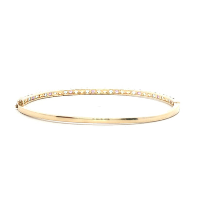 1.92 Mixed Gemstone Bangle Bracelet 14k Yellow Gold