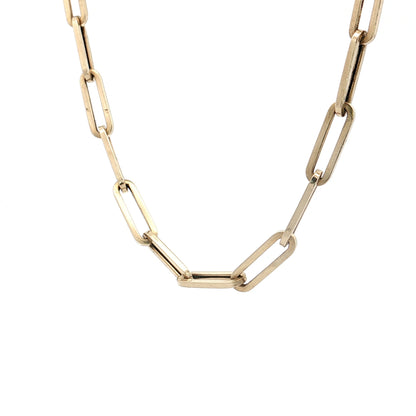 15" Paperclip Chain Necklace 14k Yellow Gold