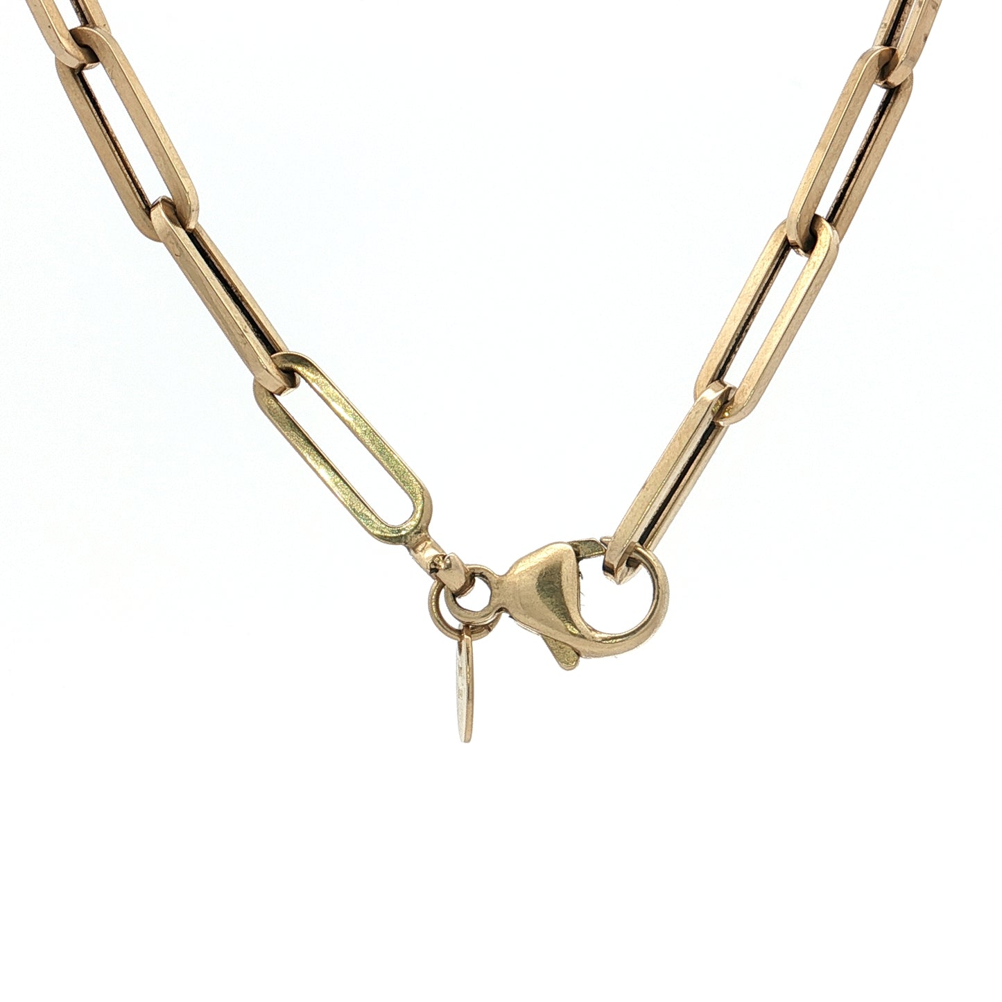 15" Paperclip Chain Necklace 14k Yellow Gold