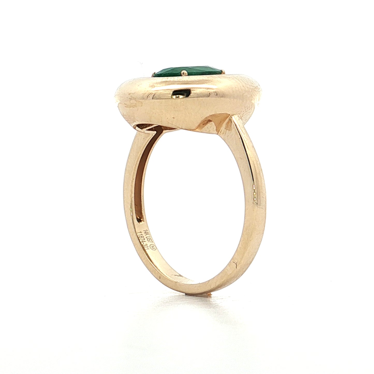 1.06 Oval Emerald & Diamond Cocktail Ring 14k