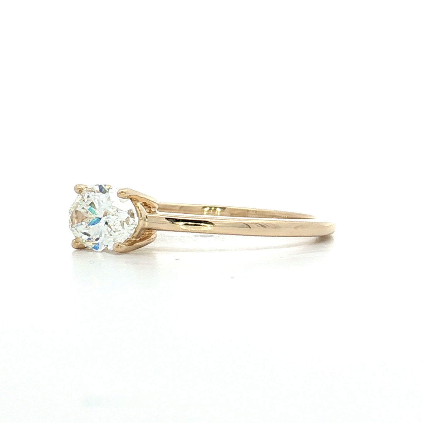 .83 Oval Diamond Engagement Ring 14k Yellow Gold