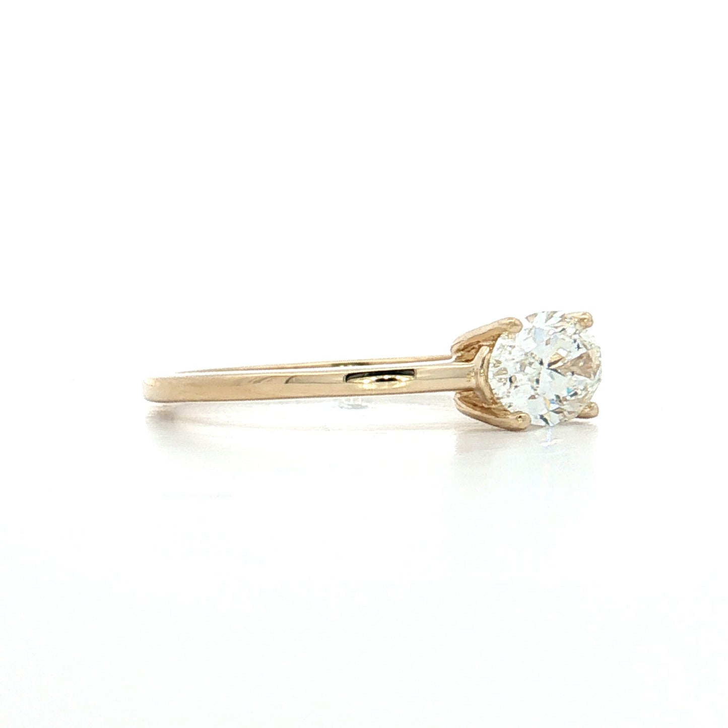 .83 Oval Diamond Engagement Ring 14k Yellow Gold