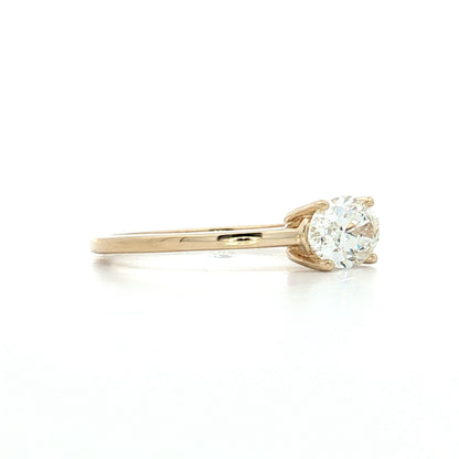 .83 Oval Diamond Engagement Ring 14k Yellow Gold