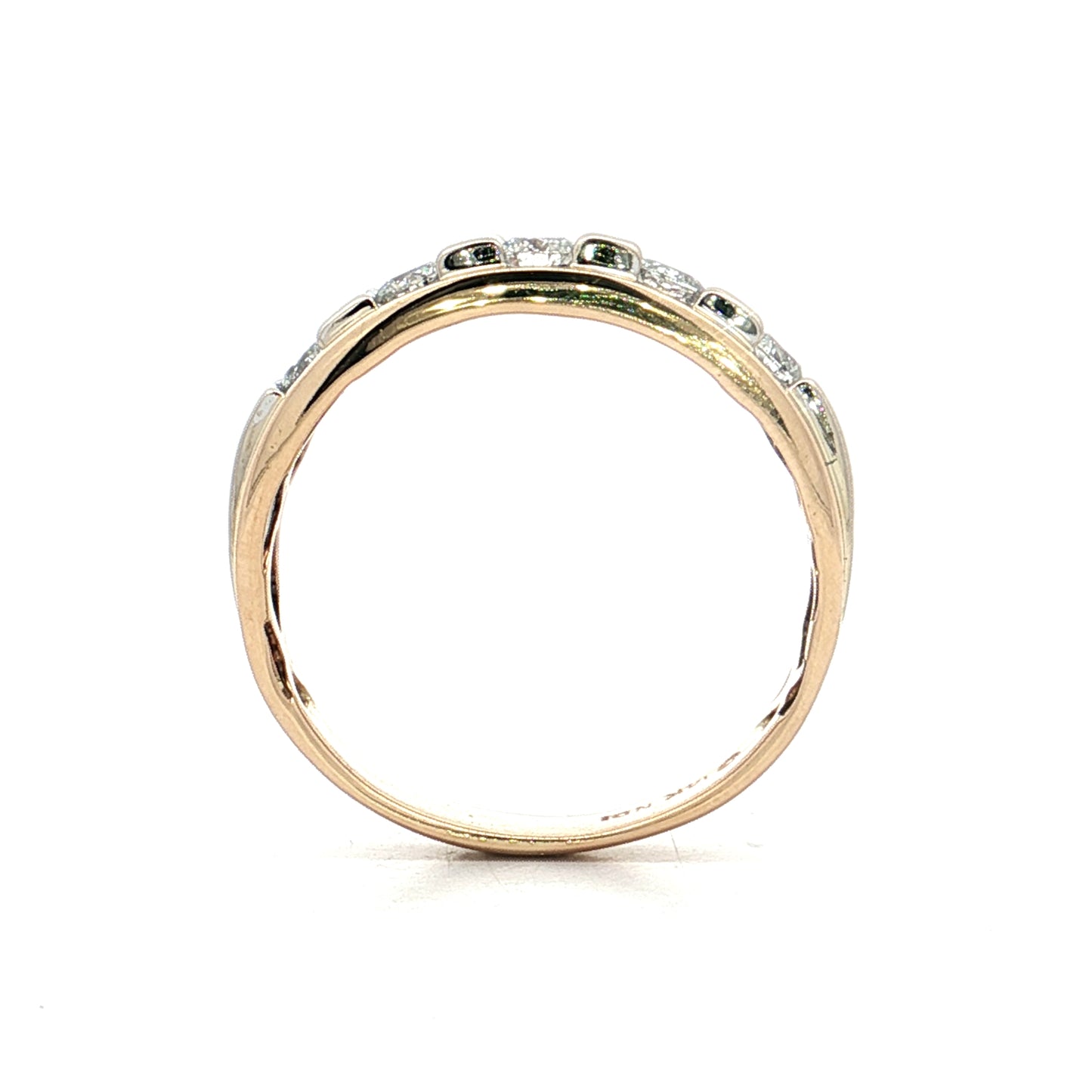 .71 Mens 5 Stone Diamond Wedding Band 14k