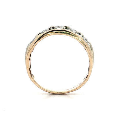 .71 Mens 5 Stone Diamond Wedding Band 14k