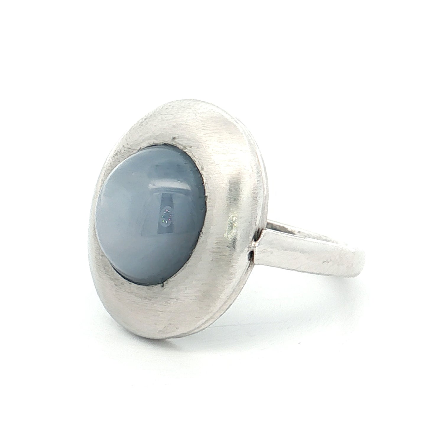 9.41 Cabochon Star Sapphire Cocktail Ring Platinum