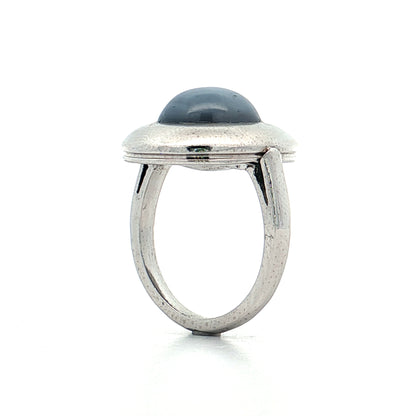 9.41 Cabochon Star Sapphire Cocktail Ring Platinum