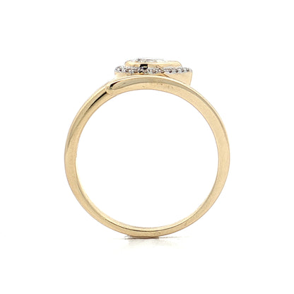 .25 Pear Diamond Cocktail Snake Ring 14k Yellow Gold