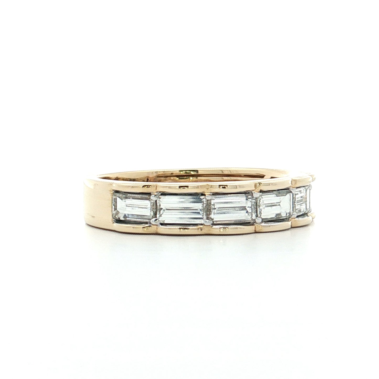 1.30 Baguette Diamond Stacking Band in 14k Yellow Gold
