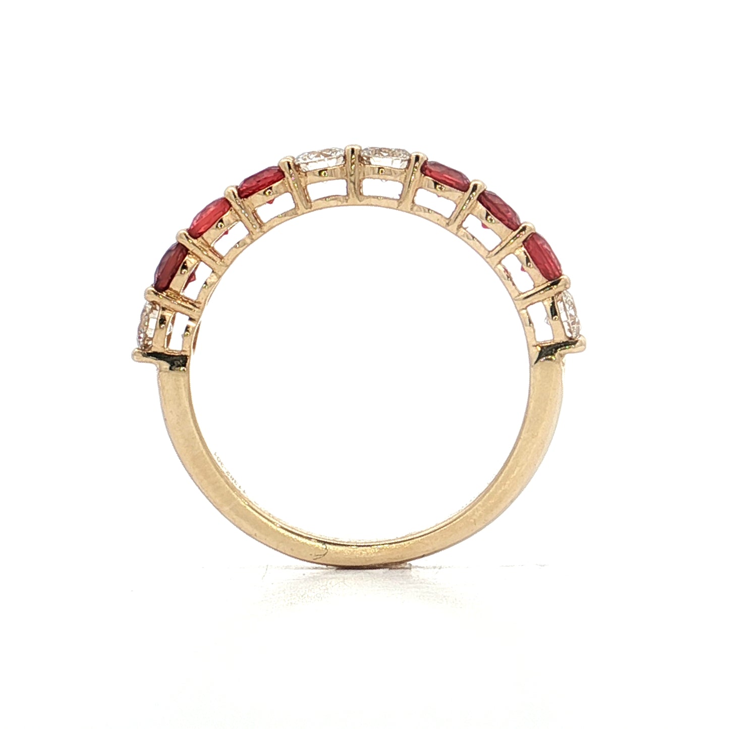 Diamond & Orange Sapphire Stacking Band 14k