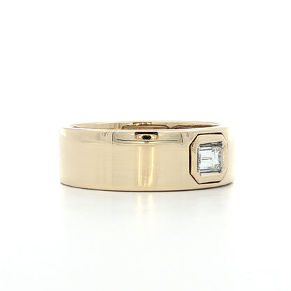 .20 Emerald Cut Diamond Stacking Ring 14k Yellow Gold