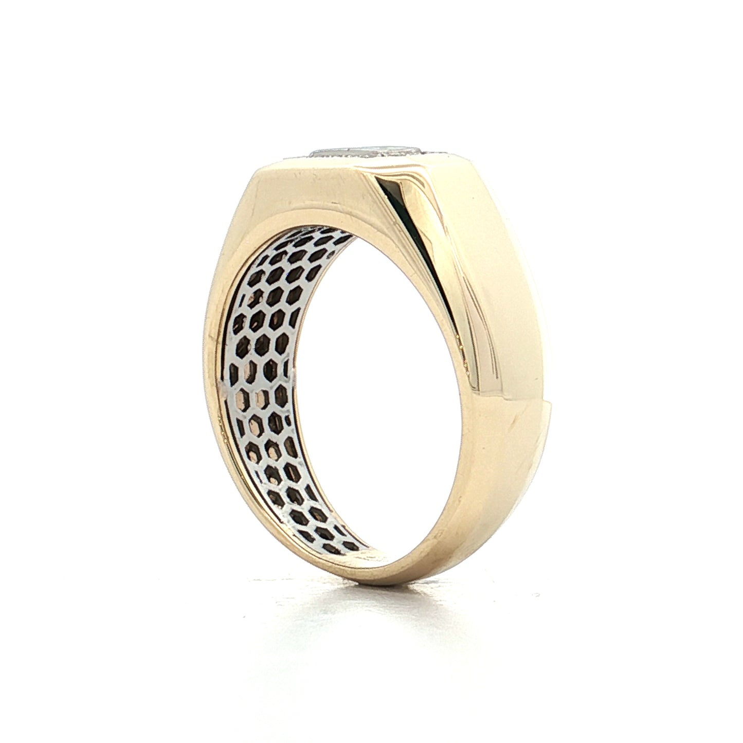 .25 Mens Diamond Cocktail Ring 14k Yellow Gold/Platinum