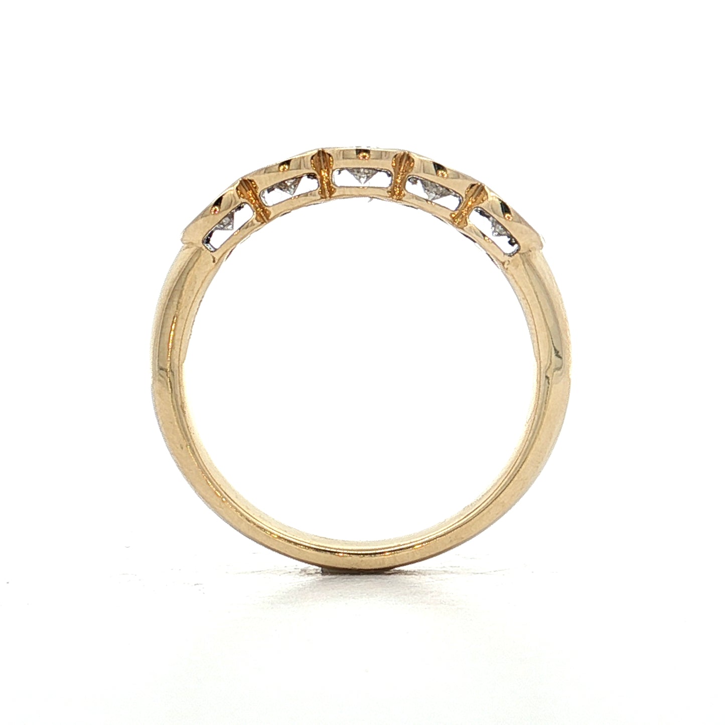 .70 Oval Diamond Wedding Band 14k Yellow Gold