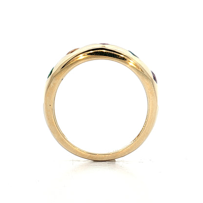 1.40 Heart Shaped Multi-Gemstone Ring in 14k