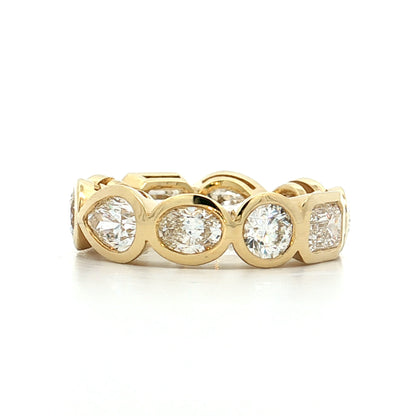 4 Carat GIA Mixed Diamond Eternity Band 18k Yellow Gold