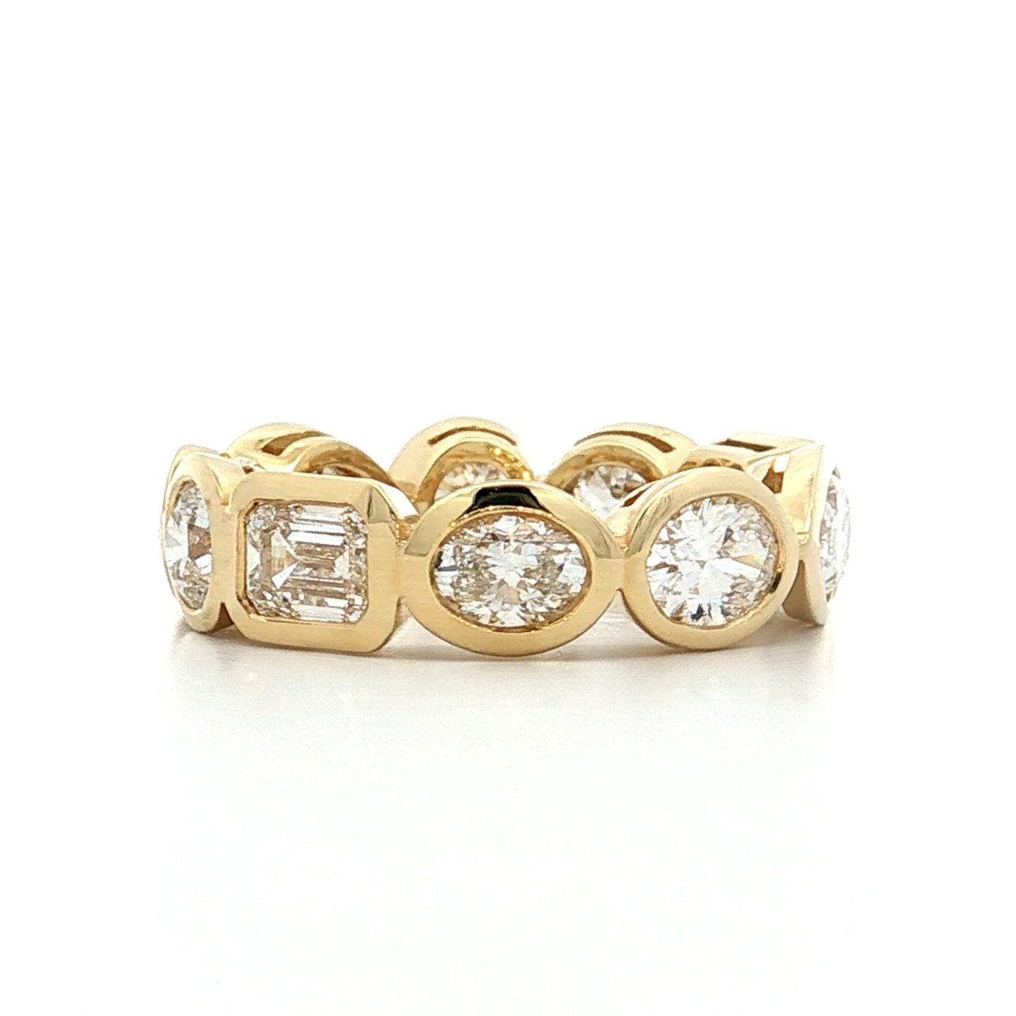 4 Carat GIA Mixed Diamond Eternity Band 18k Yellow Gold