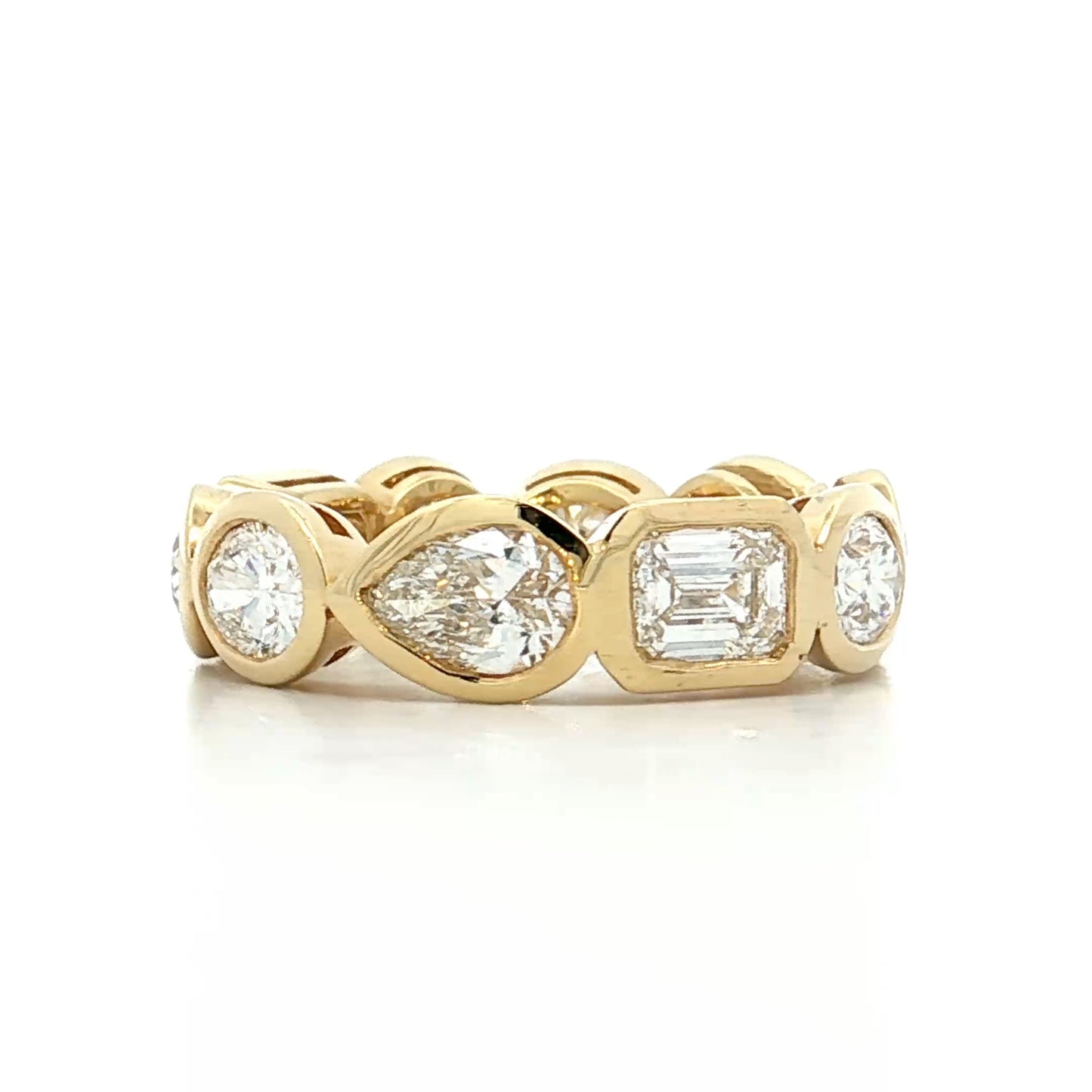 4 Carat GIA Mixed Diamond Eternity Band 18k Yellow Gold