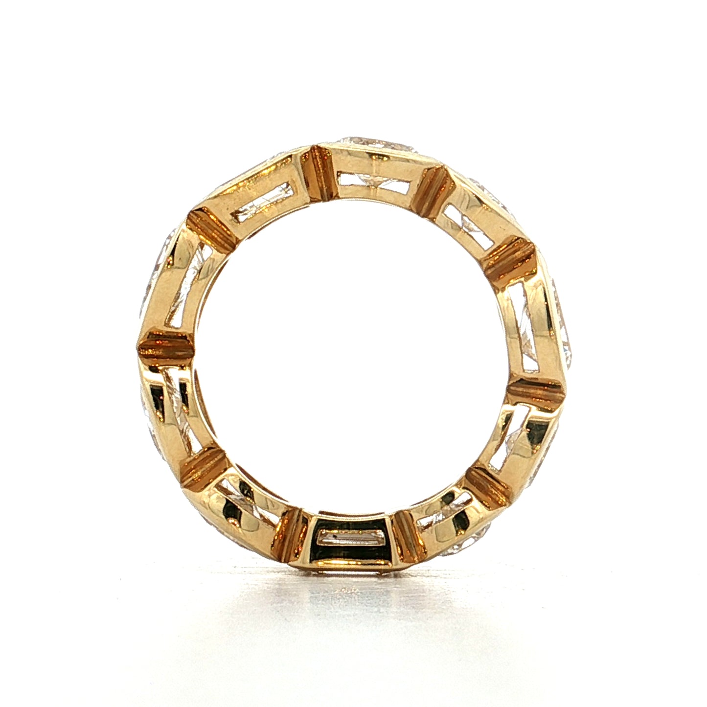 4 Carat GIA Mixed Diamond Eternity Band 18k Yellow Gold
