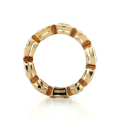 4 Carat GIA Mixed Diamond Eternity Band 18k Yellow Gold