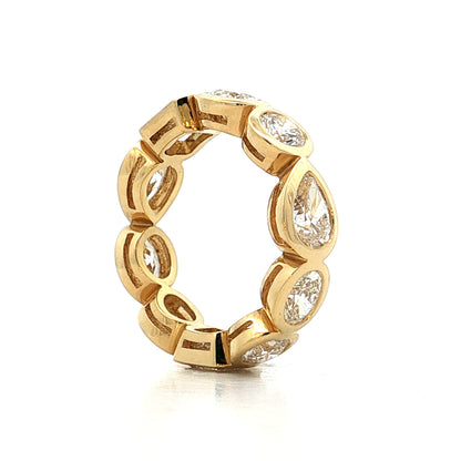 4 Carat GIA Mixed Diamond Eternity Band 18k Yellow Gold
