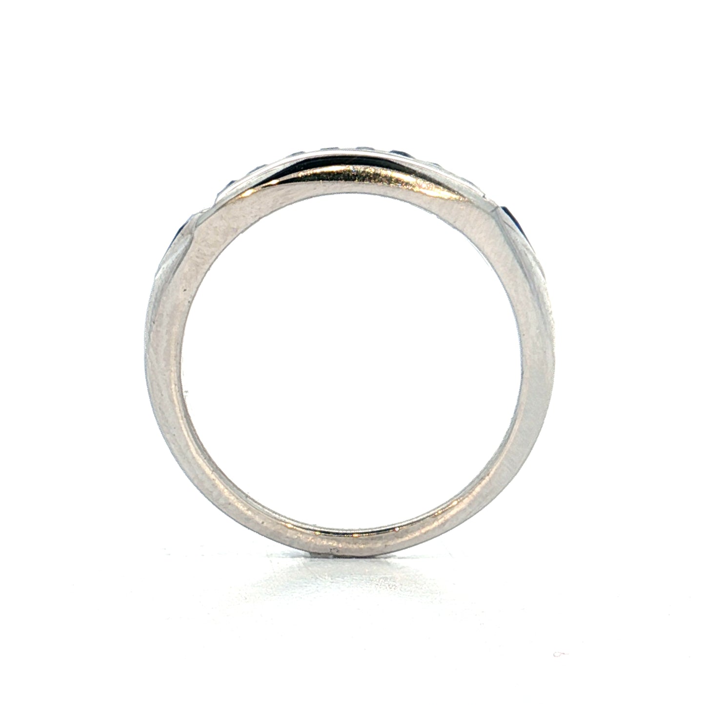 .64 Vintage Deco French Cut Sapphire Stacking Ring 14k