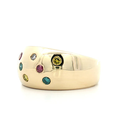 .28 Round Brilliant Colored Diamonds 14k Yellow Gold