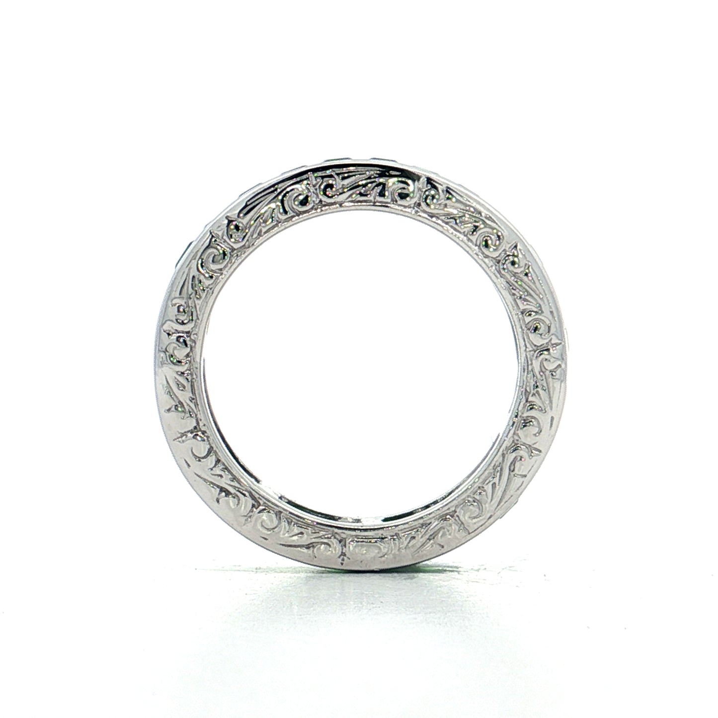 1.74 Tsavorite Garnet Eternity Band 18k White Gold