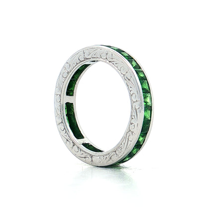 1.74 Tsavorite Garnet Eternity Band 18k White Gold