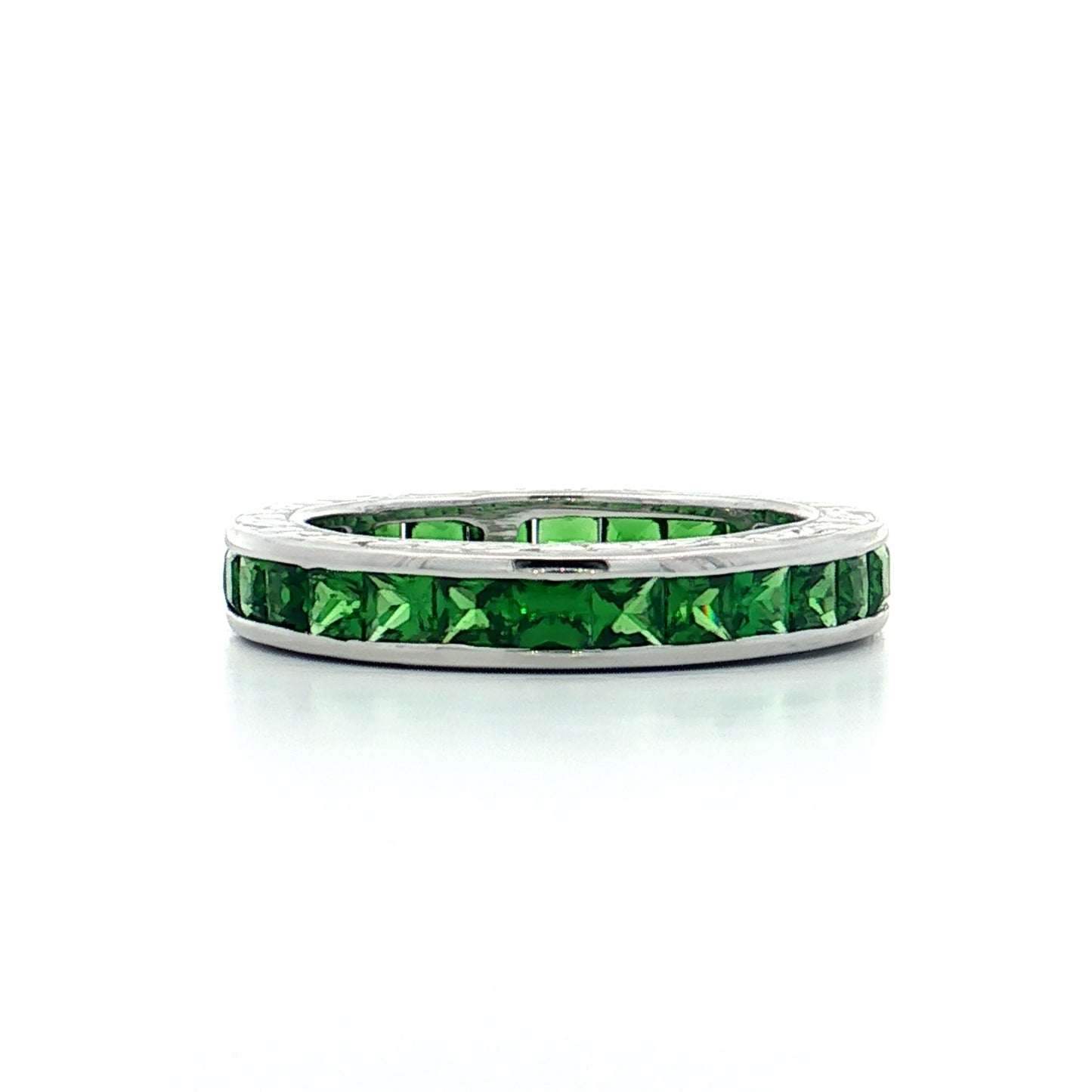 1.74 Tsavorite Garnet Eternity Band 18k White Gold