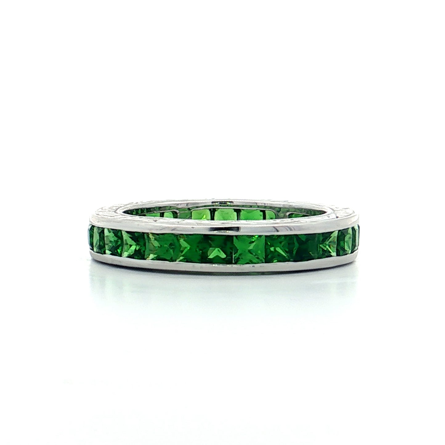 1.74 Tsavorite Garnet Eternity Band 18k White Gold