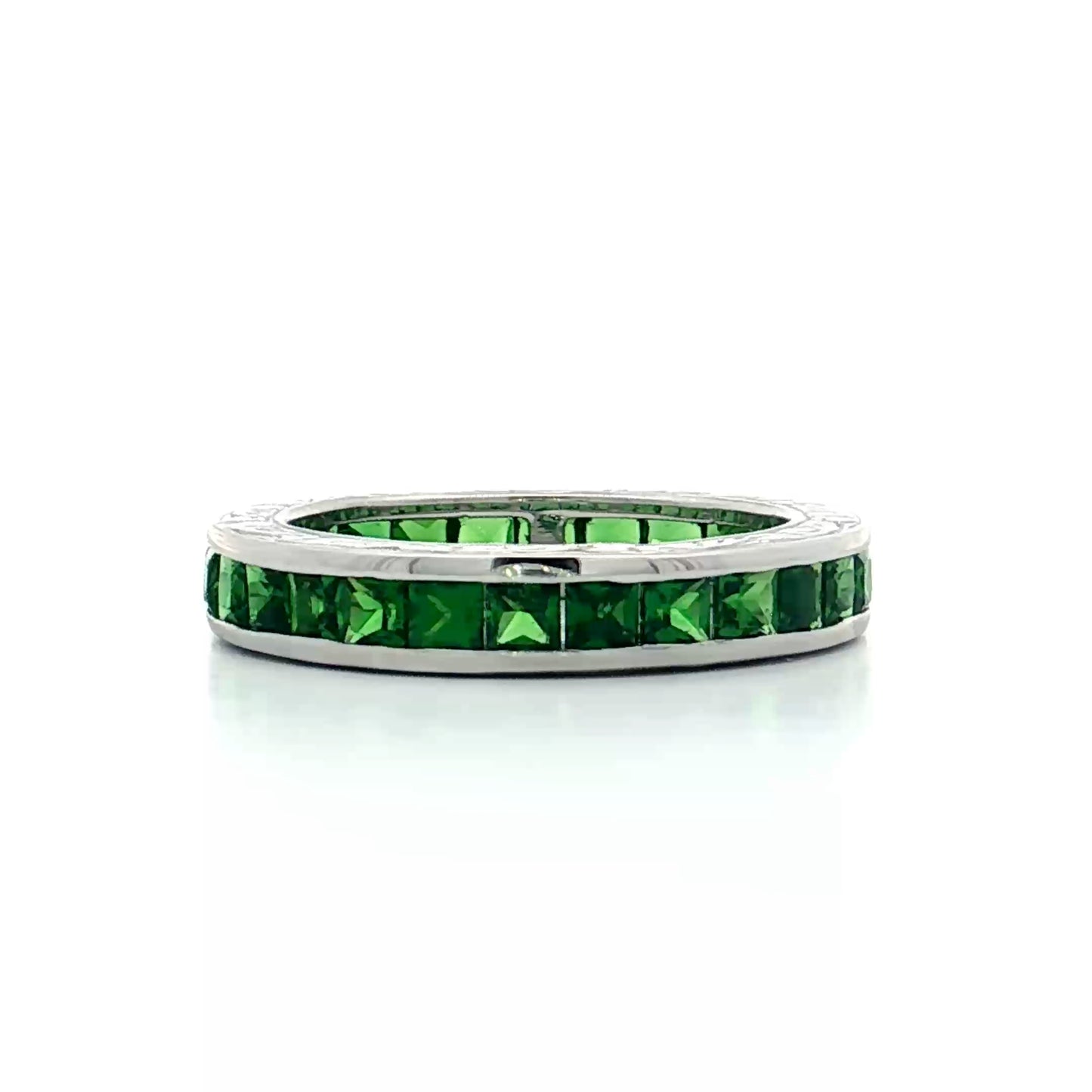 1.74 Tsavorite Garnet Eternity Band 18k White Gold