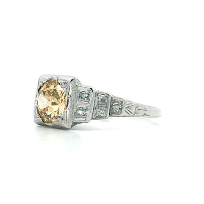 1.13 Vintage GIA OEC Diamond Engagement Ring 18k