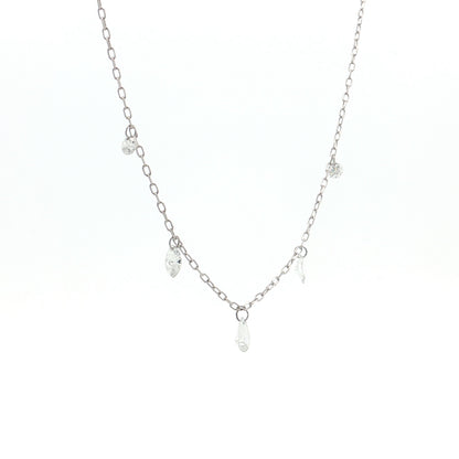.54 Mixed Diamond Cut Necklace 18k White Gold