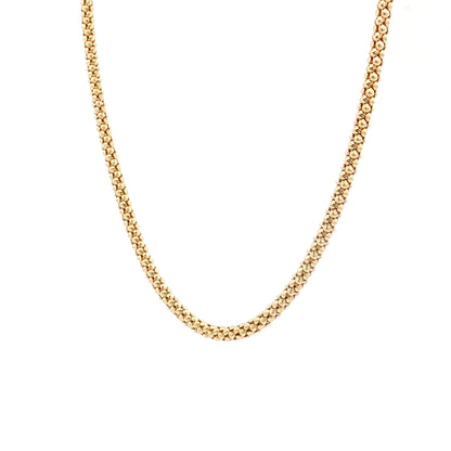18" Bead Tube Chain Necklace 18k Yellow Gold