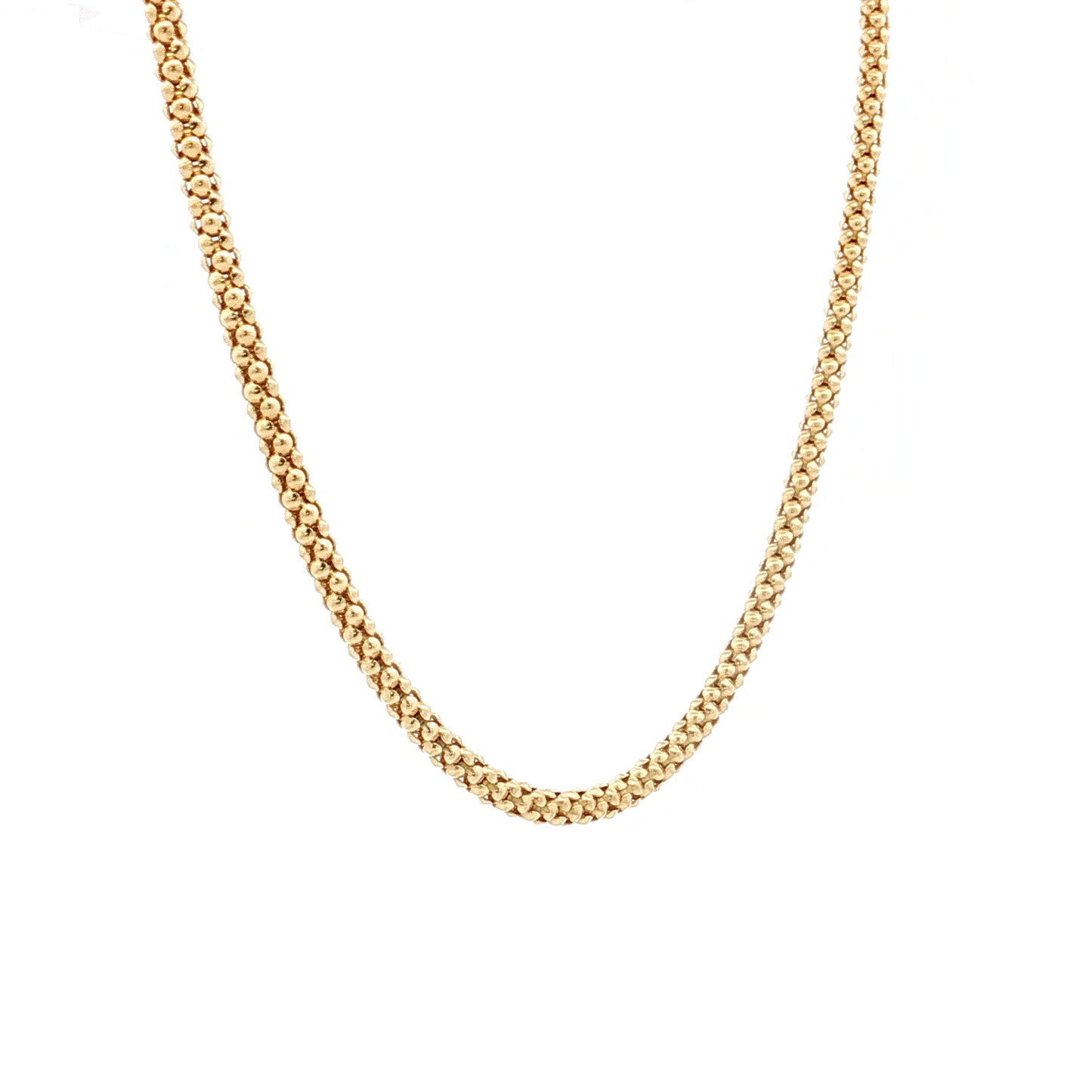18" Bead Tube Chain Necklace 18k Yellow Gold