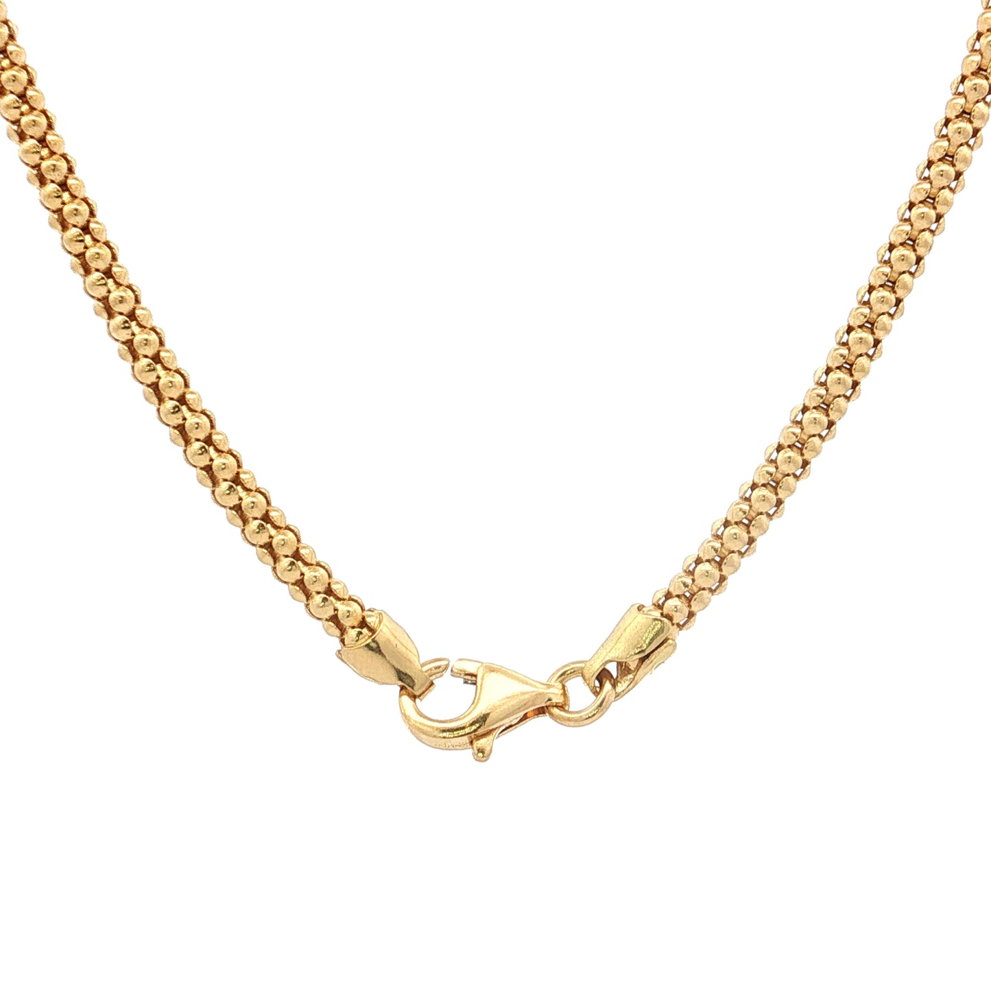 18" Bead Tube Chain Necklace 18k Yellow Gold
