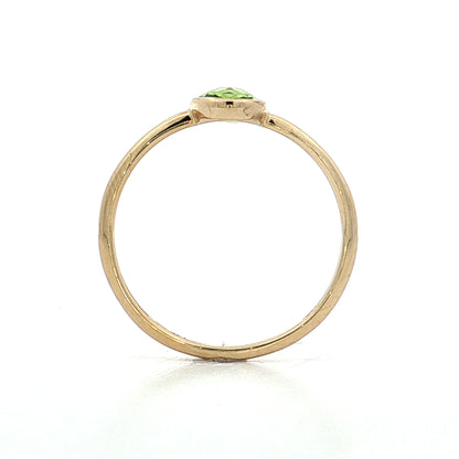 .74 Oval Peridot Engagement Ring 14k Yellow Gold