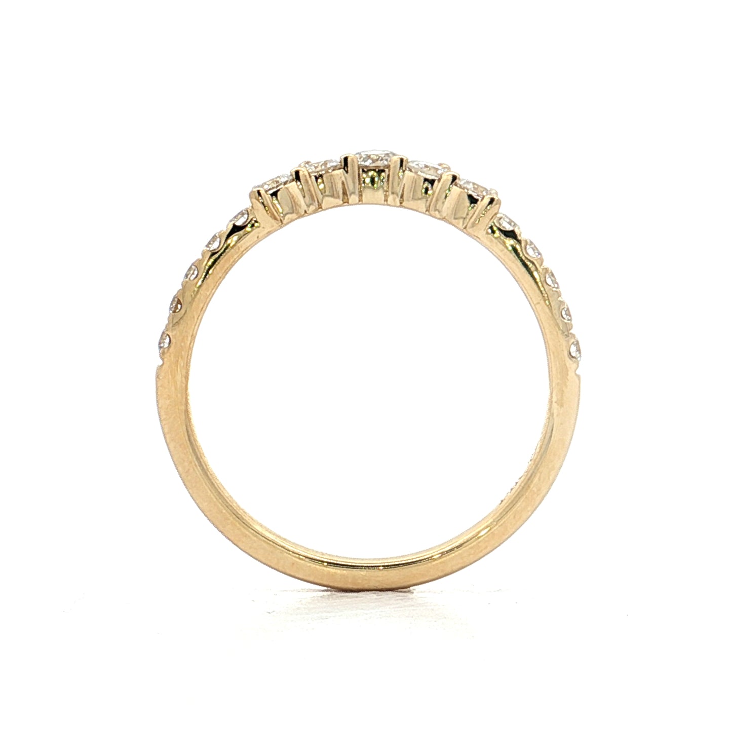 .45 Graduated Diamond Contour Band 14k Yellow Gold