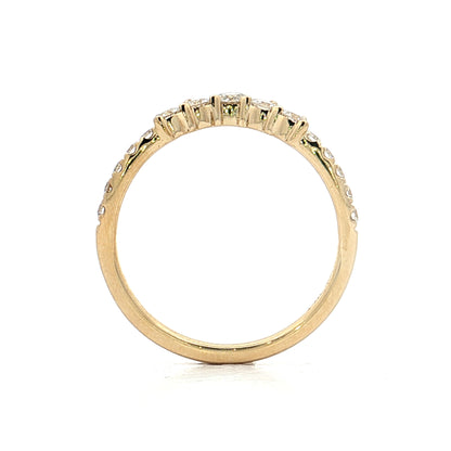 .45 Graduated Diamond Contour Band 14k Yellow Gold