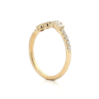 .45 Graduated Diamond Contour Band 14k Yellow Gold